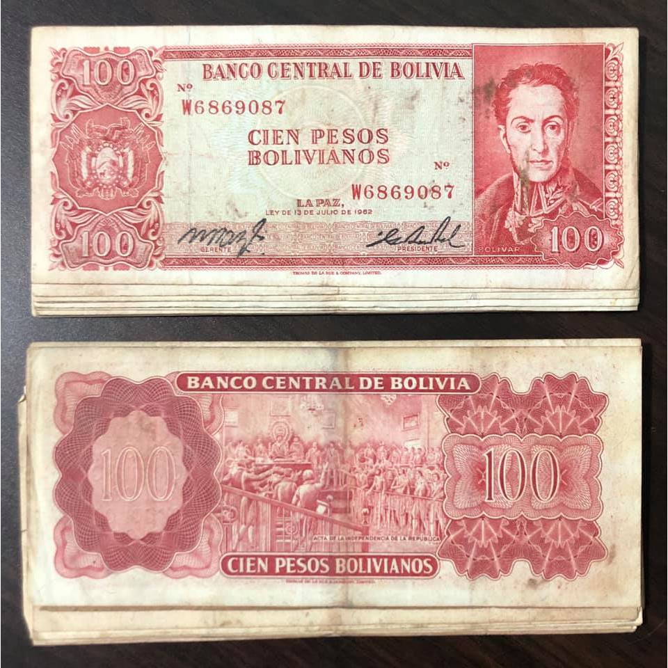 Tờ 100 Pesos Bolivianos, tiền cổ thế giới sưu tầm