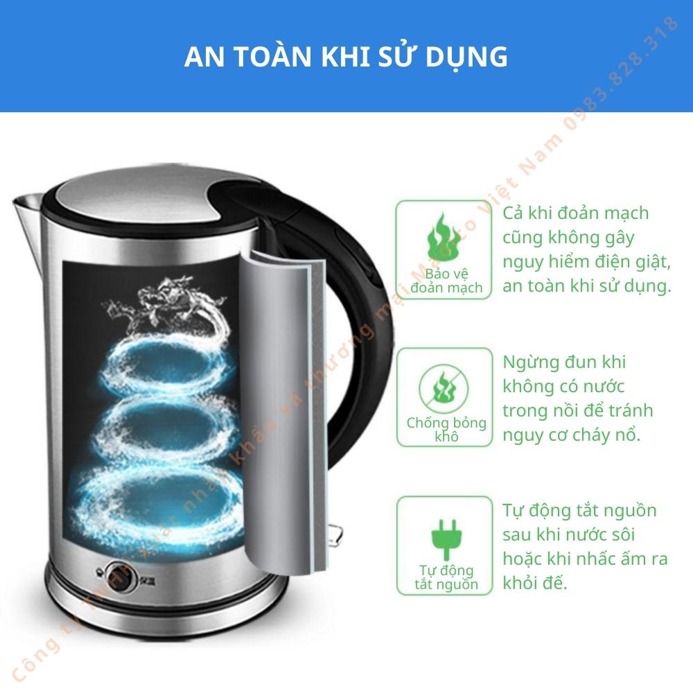 Bình đun, ấm đun siêu tốc Philips HD9316 dung tích 1.7L công suất 1800W - Hàng nhập khẩu