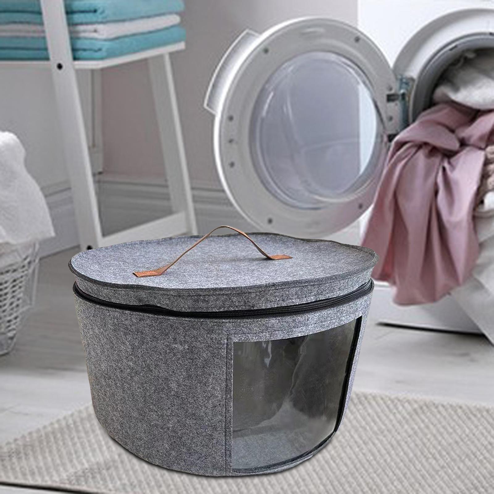 Storage Bucket with Dust Proof Lid Folding for Towels Bookshelf Bedroom