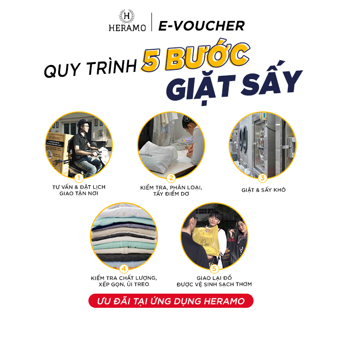 HCM [E-voucher] Combo 1 lần Giặt Sấy + Vệ Sinh Giặt Sneaker, Giày Thể Thao - giao nhận tận nơi tại ứng dụng HERAMO