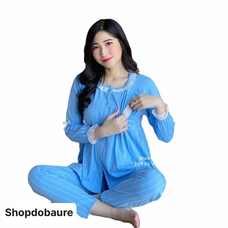 Bộ bầu và sau sinh cotton dài tay Thu Đông