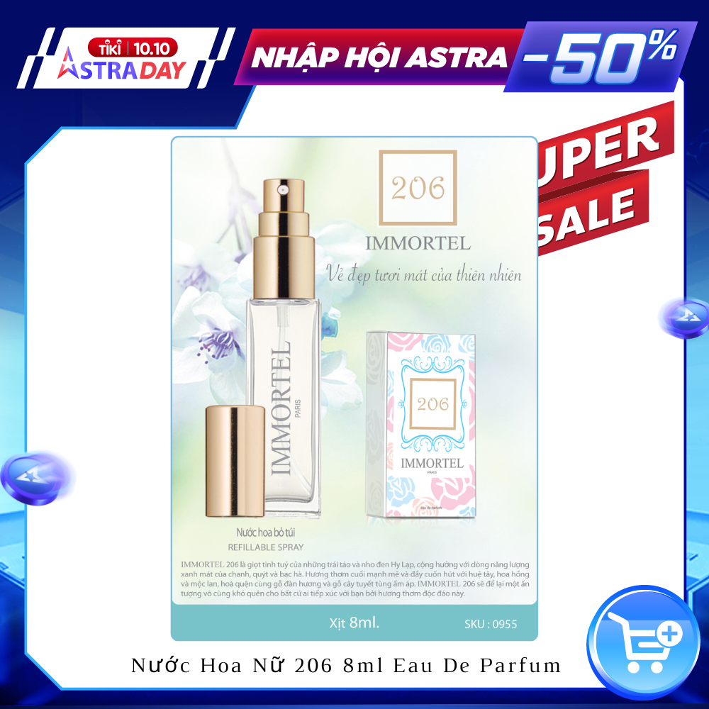 Nước Hoa Nữ NH IMMORTEL 206 - 8 mL Eau de Parfum - Chính hãng Pháp