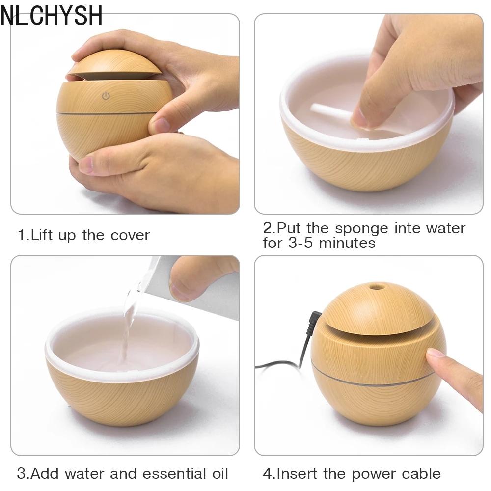 Mini USB Tinh Máy Khuếch Tán Tinh Dầu Siêu Âm Thanh Máy Tạo Độ Ẩm Không Khí Thơm Đèn Ngủ Tự Động Ngắt Điện Cho Văn Phòng Nhà Xe Ô Tô