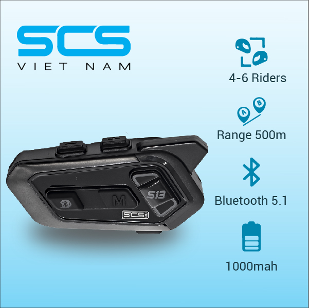 HÀNG CHÍNH HÃNG - Tai nghe mũ bảo hiểm mô tô phượt SCS Bluetooth helmet Intercom SCS S-13