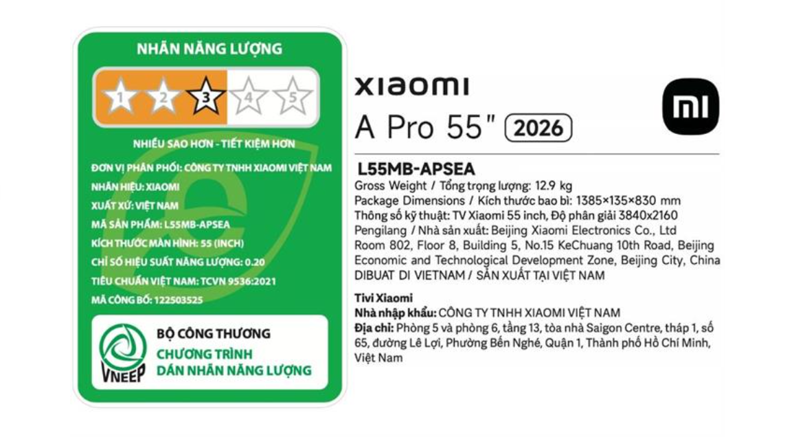 Google Tivi Xiaomi A Pro 2026 QLED 4K 55 Inch L55MB-APSEA - Hàng chính hãng