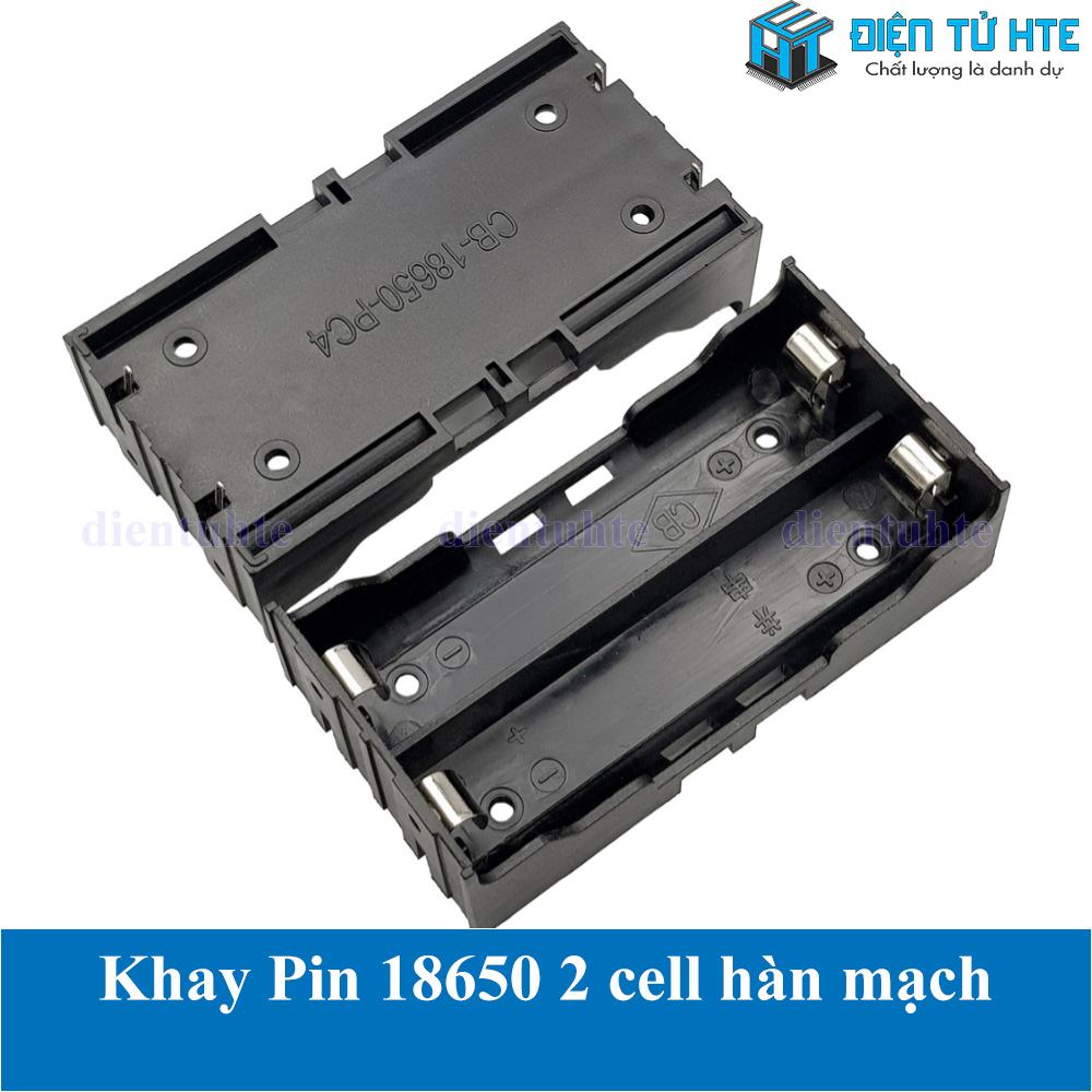 Hộp đế đựng Pin sạc 18650 2 khay hàn mạch