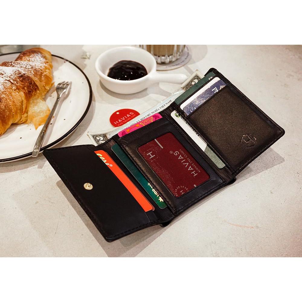 Hình ảnh Ví Da Gấp Heart3 Mini Handcrafted Wallet Đen - HAVIAS