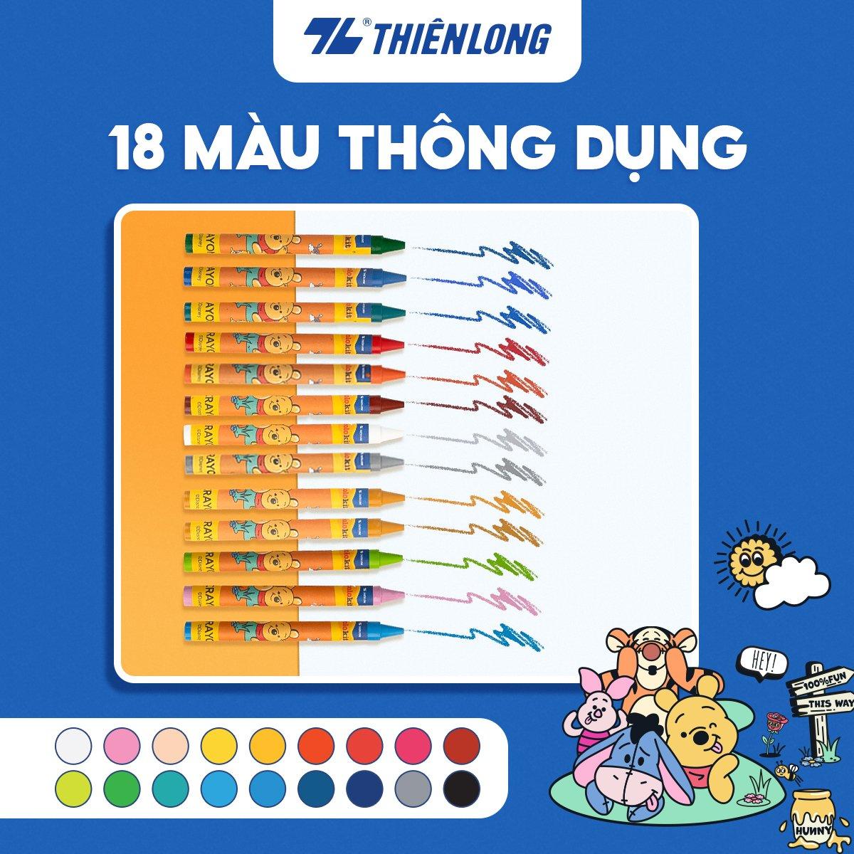 Bút sáp 18 màu Pooh Thiên Long Colokit CR-C013/PO