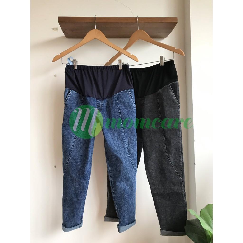 Quần bò bầu, quần Jean bầu 2 màu gân hàng QUẢNG CHÂU - Tổng kho váy bầu
