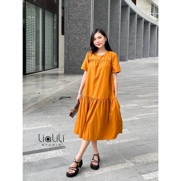 Đầm kate cao cấp trơn,chất mát,ko nhăn-Thiết kế từ