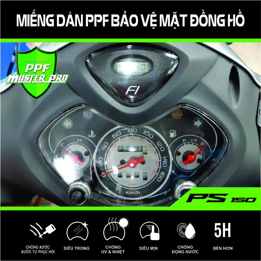 Miếng Dán PPF Bảo Vệ Mặt Đồng Hồ Xe PS 150 | Chất Liệu Film PPF