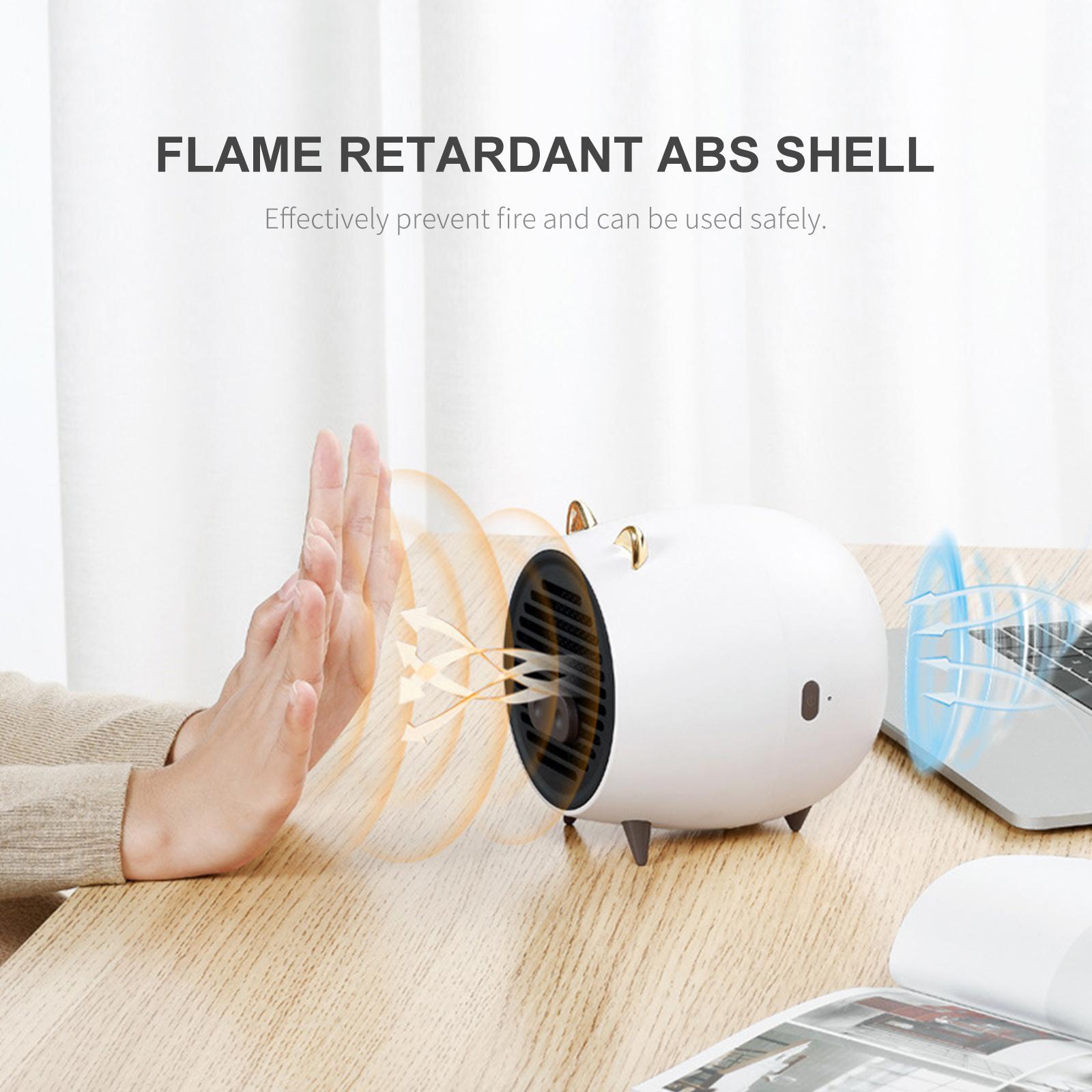 Máy sưởi không gian mini để bàn bằng điện 500W Vỏ ABS chống cháy, thiết kế hình dáng dễ thương
