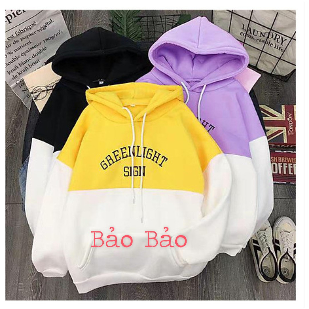 Áo nỉ hoodie nam nữ form rộng, phối 2 màu nhẹ nhàng xinh xắn, chất nỉ mềm mịn, không bai xù