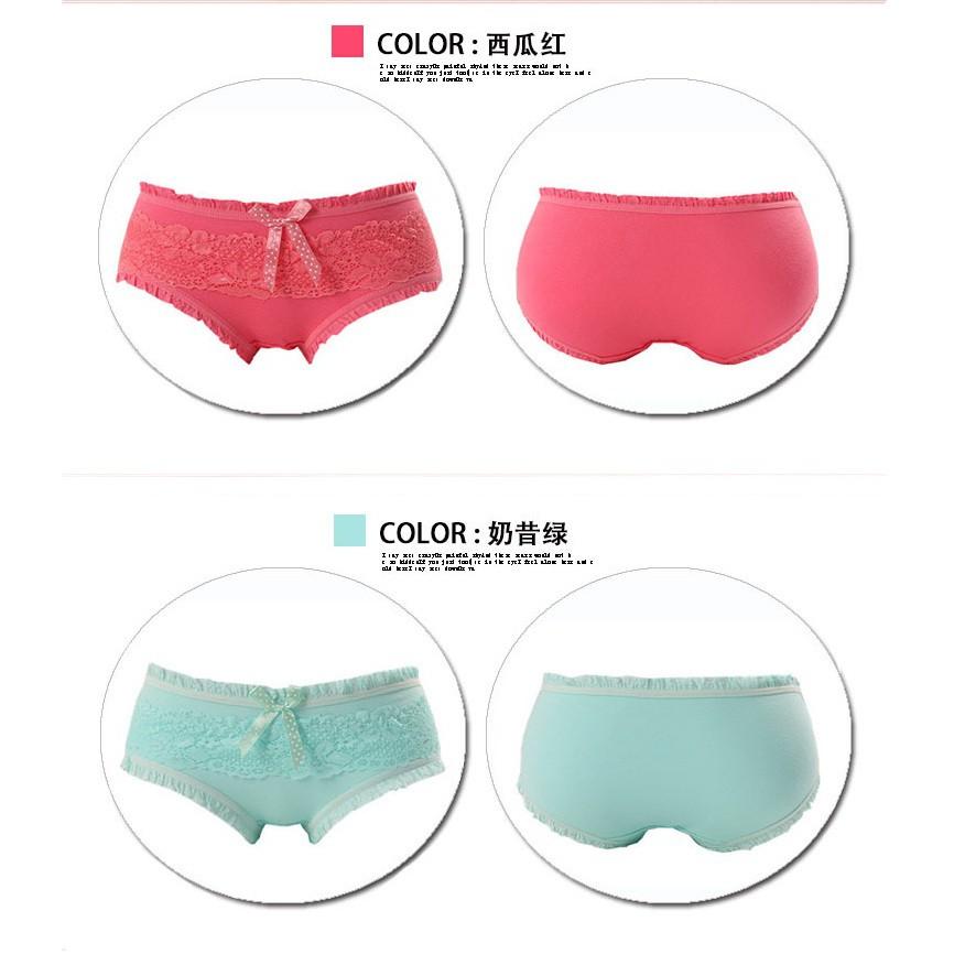 Quần Lót Cotton Ren Hoa Cao Cấp QL12