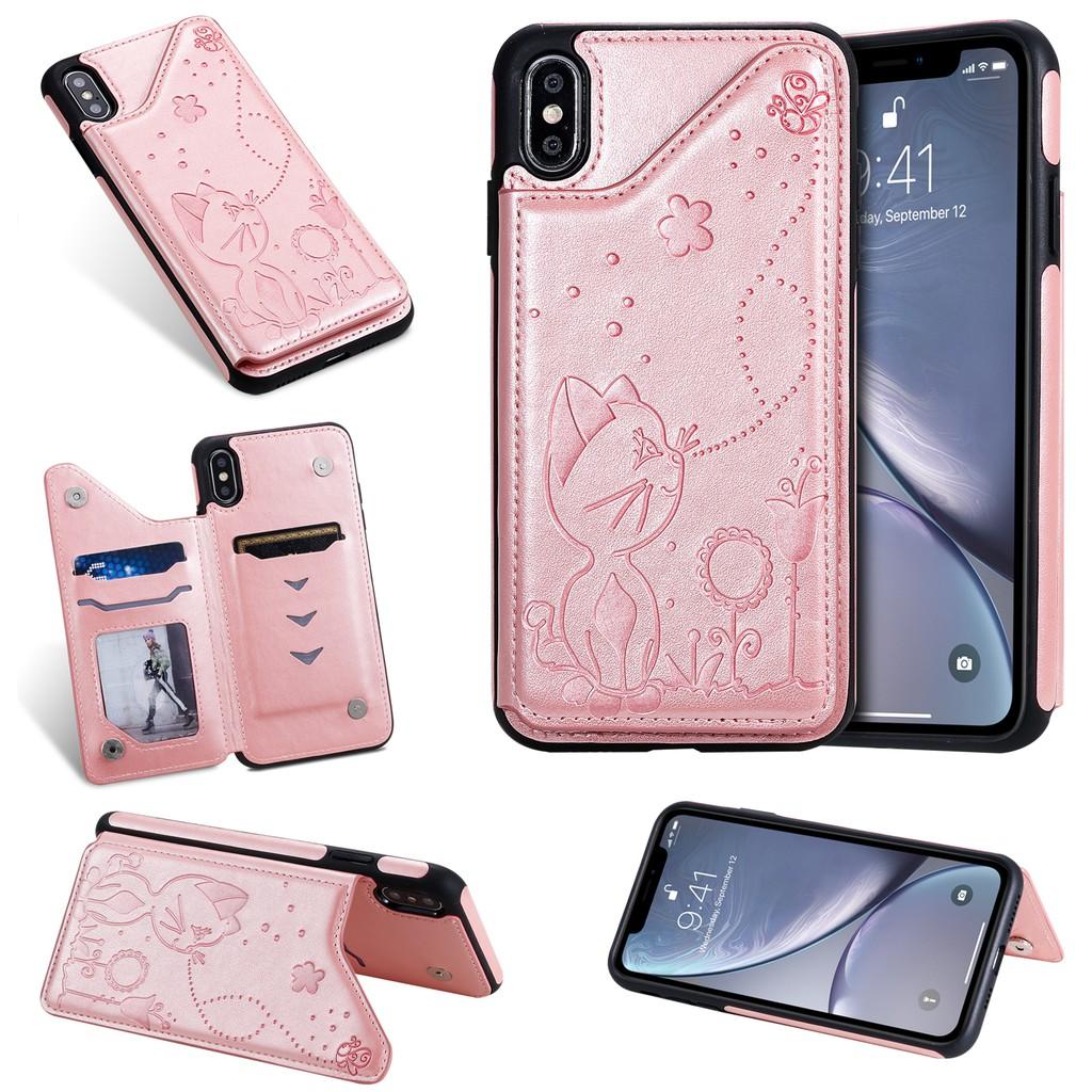 Ốp lưng da ví gập cho iPhone X XS Max XR SE 2020 iPhone 8 iPhone 7 iPhone 6 6S Plus