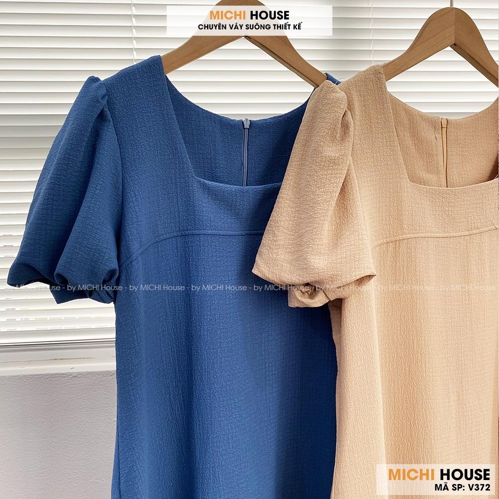 Đầm Suông Đuôi Cá Cổ Vuông MICHI House V372 Váy Chất Xốp Mát Dáng Xuông Dễ Mặc Xinh