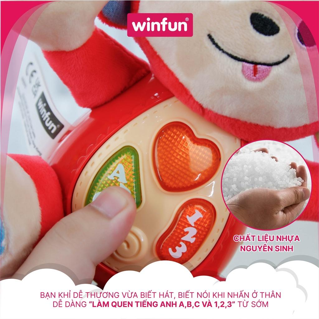 Đồ chơi sơ sinh, giáo dục sớm, thú bông hình chú khỉ phát nhạc vui nhộn cho trẻ từ 0 đến 36 tháng WinFun 0275