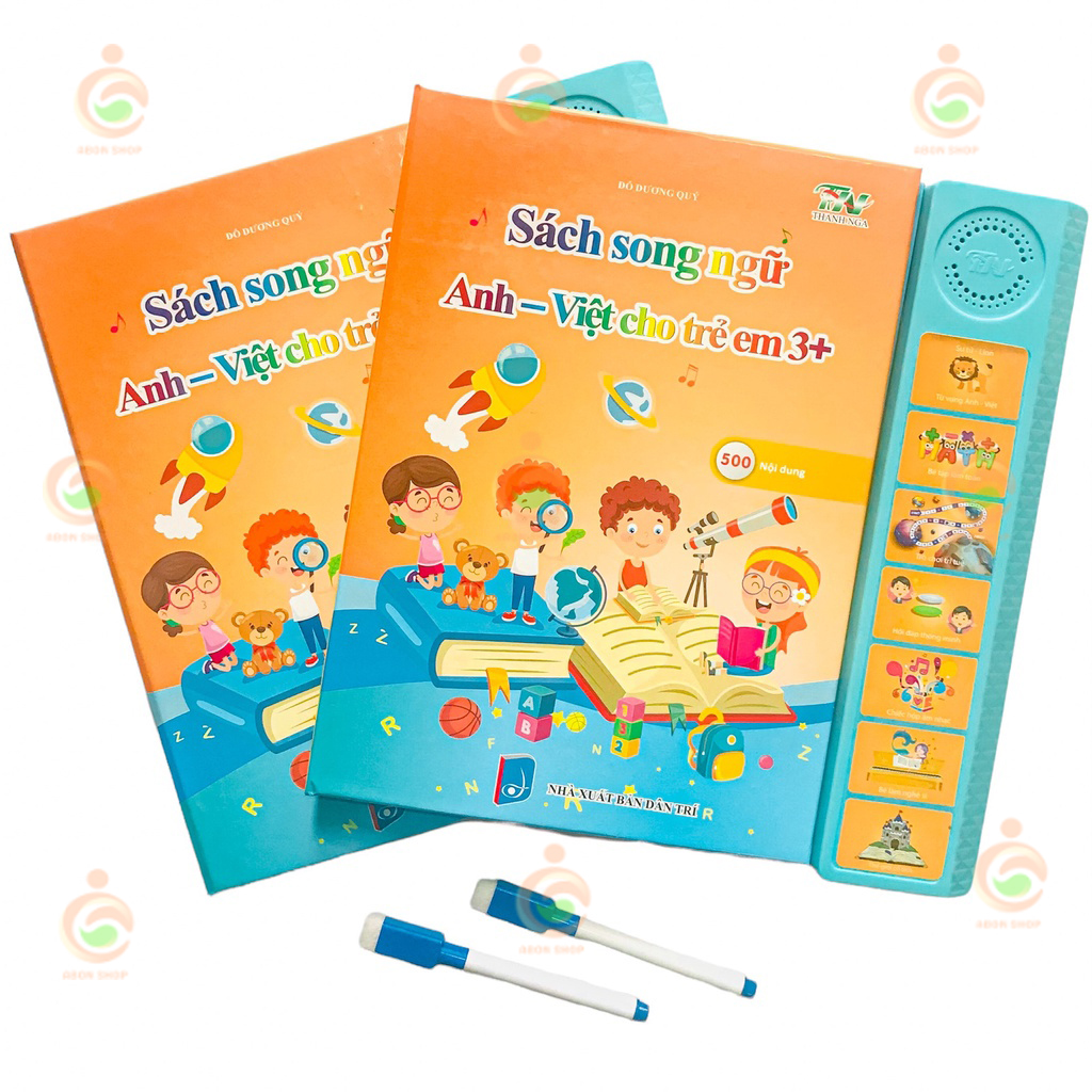 (Bản nâng cấp 2022) Sách nói Điện tử Song ngữ Anh - Việt cho trẻ em - Sách điện tử đa chức năng giáo dục sớm