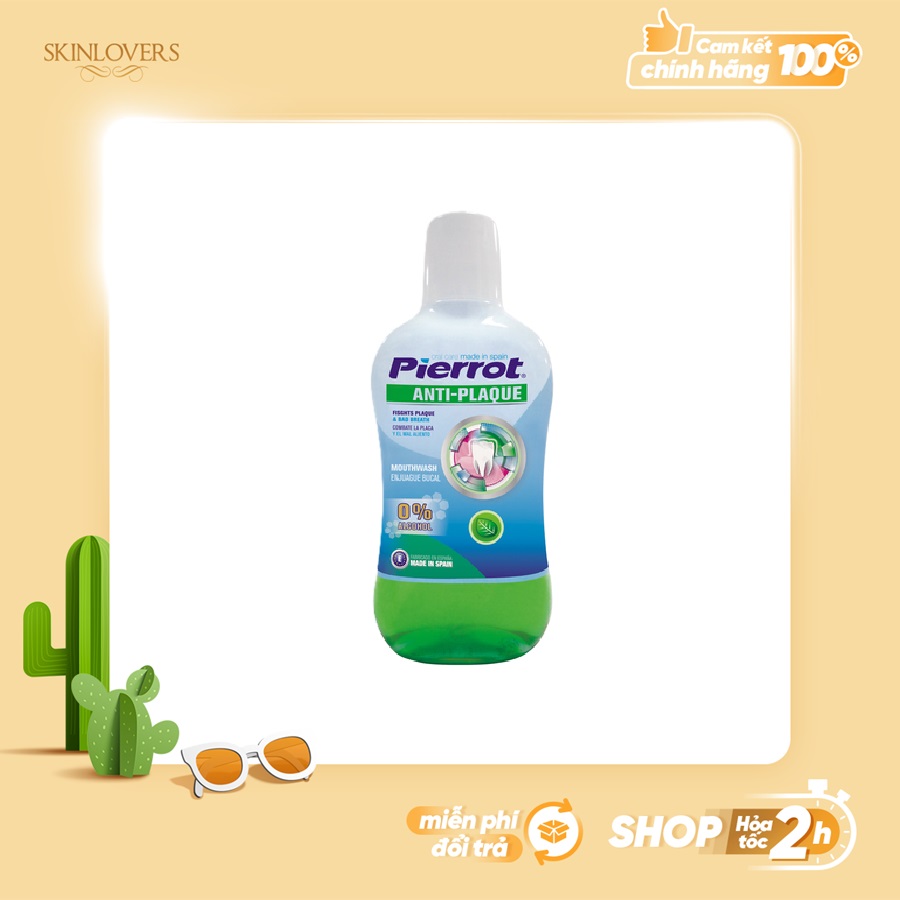 [ Mua 2 tặng 1 xịt thơm miệng ] Nước súc miệng chống hình thành mảng bám PIERROT 500ml