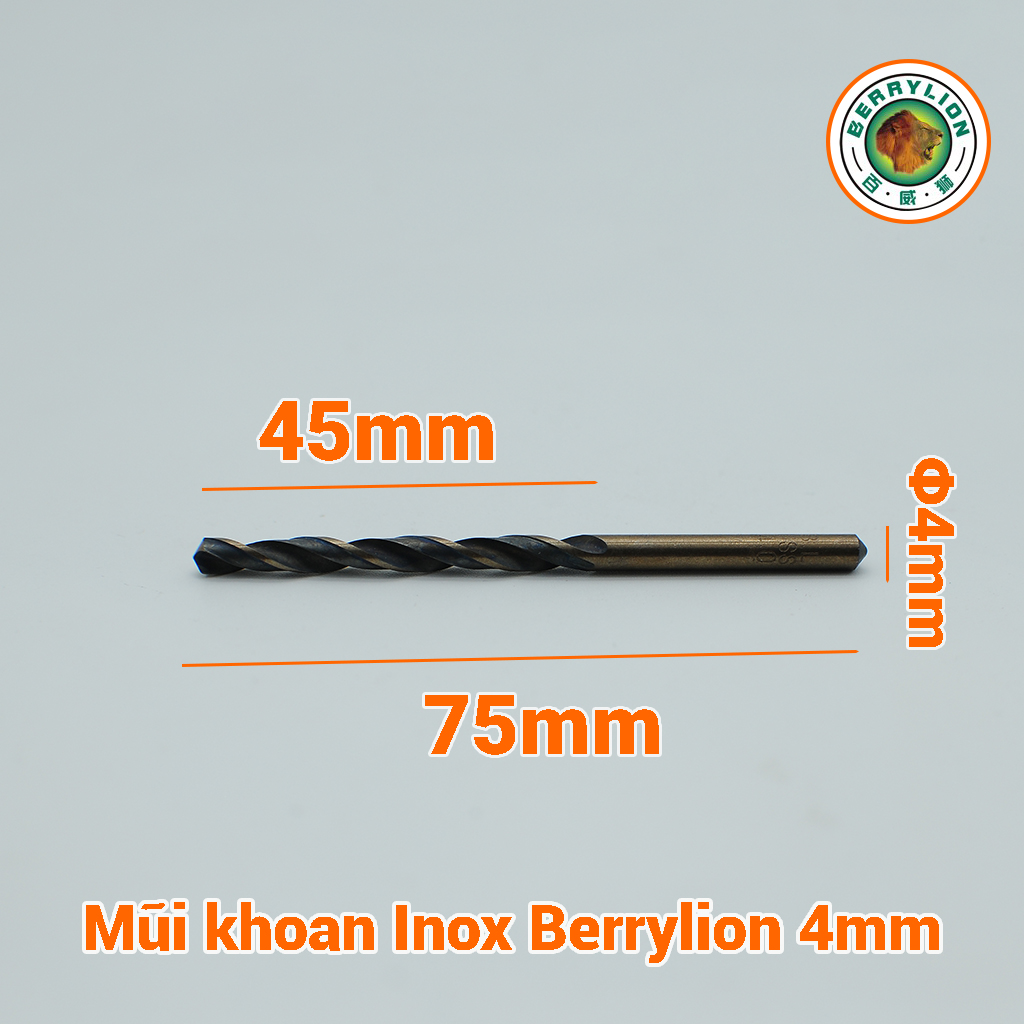 Mũi khoan inox sắt Berrylion kích thước tùy chọn