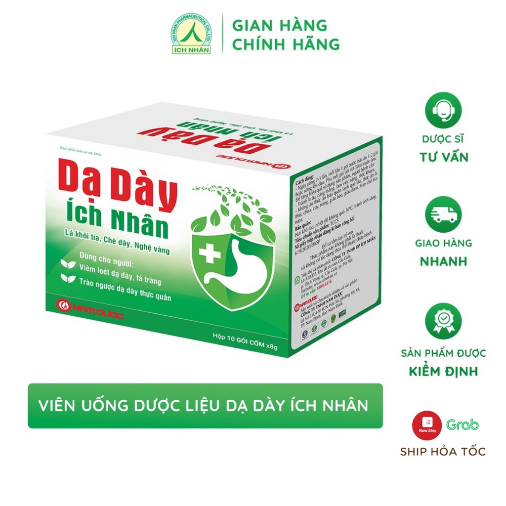 Dạ Dày Ích Nhân, hỗ trợ giảm các triệu chứng viêm loét dạ dày, trào ngược dạ dày