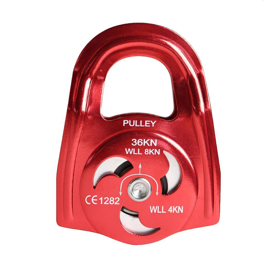 Aluminum Rescue Side Swing 36KN Pulley Bearing Trolley Rappel Device for Lifiting Rock Climbing Arborist Mountaineering Caving Rigging