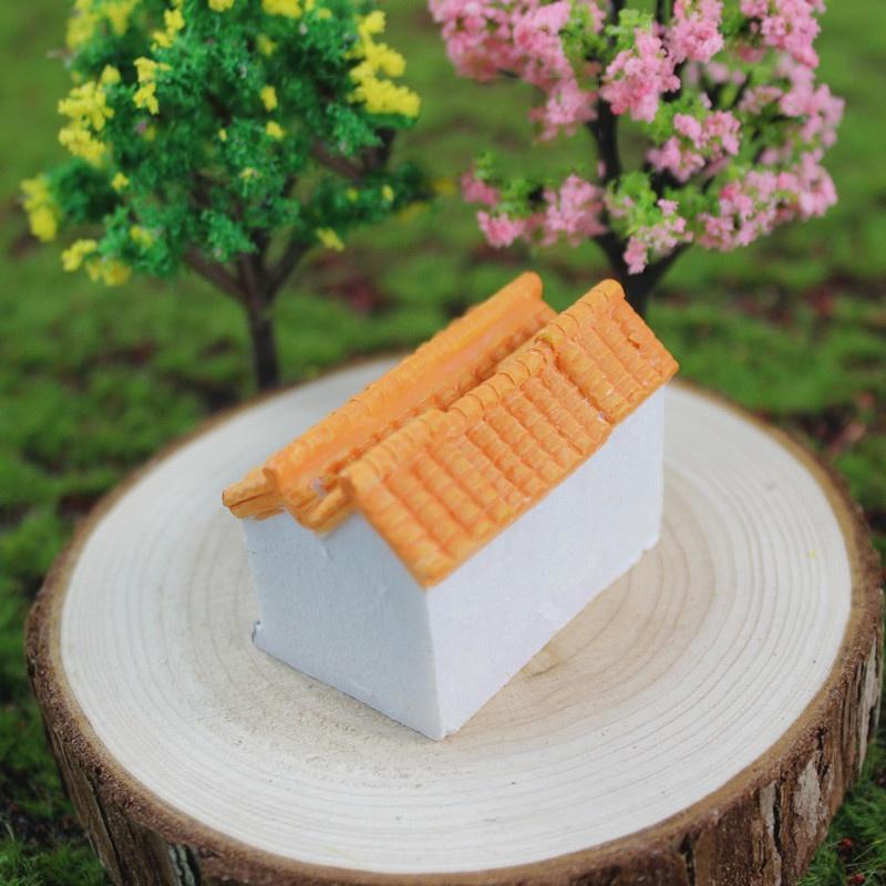 Tiểu cảnh mini ️ Mô hình Ngôi nhà cổ ở nông thôn cổ trang trí sân vườn, tiểu cảnh, sen đá, bàn làm việc