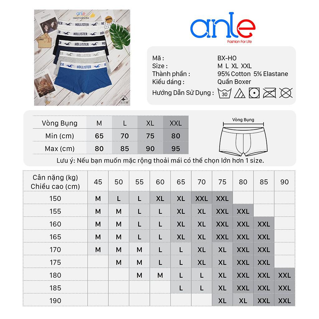 Quần lót nam BOXER ĐÙI hãng xuất USA COTTON Cao Cấp Co dãn 4 chiều Thun quần có đẹm êm - BXHO Anle Store