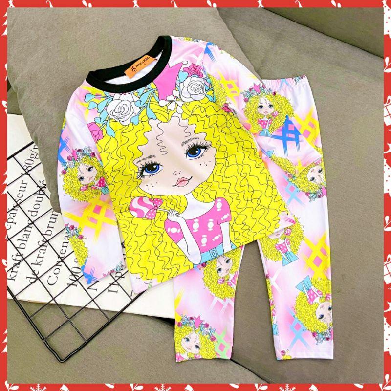 BỘ DÀI TAY THUN LẠNH 3D BÉ GÁI SIZE ĐẠI - Đồ bộ trẻ em