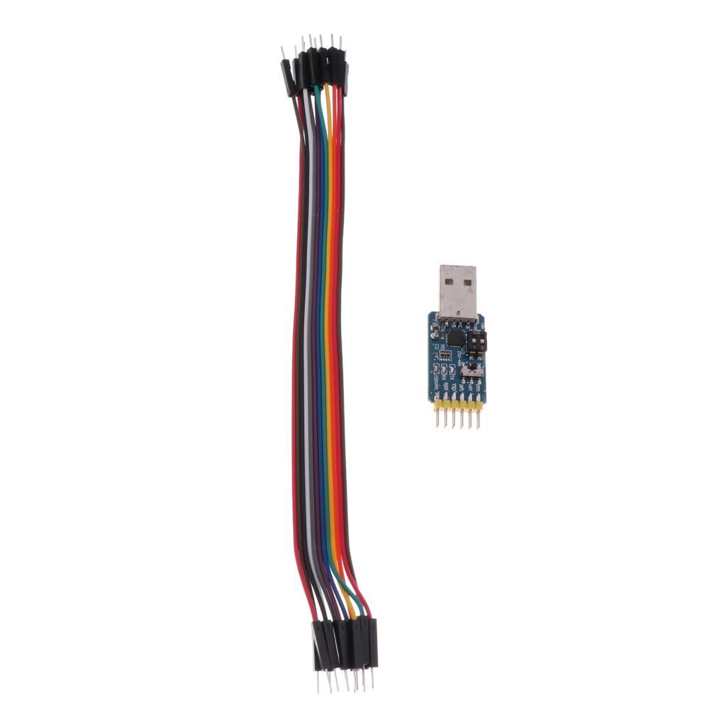 3.3V 5.5V Multi-function 6 In 1 Usb to Serial Port Adapter Module+1x Cable