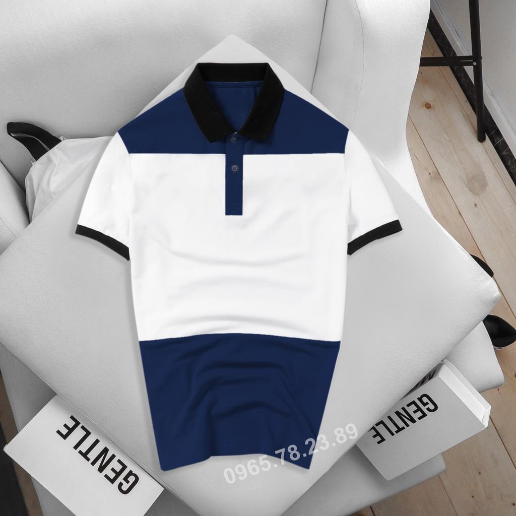 Áo Polo nam phối ngang vải cá sấu Cotton xuất xịn, chuẩn form - GUCATIN