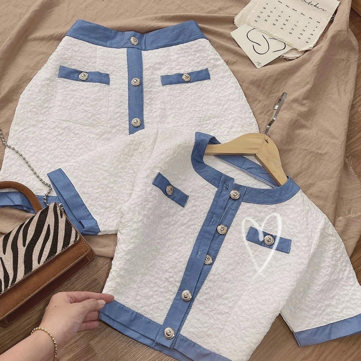 SET ÁO CROPTOP XỐP + CHÂN VÁY NGẮN