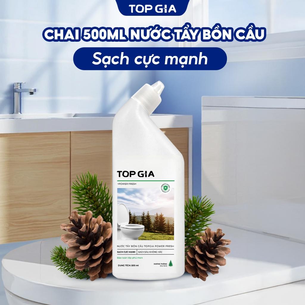 Combo 4 chai tẩy rửa bồn cầu TopGia 500ml, kháng khuẩn, khử mùi hôi, tẩy sạch vết bẩn hiệu quả