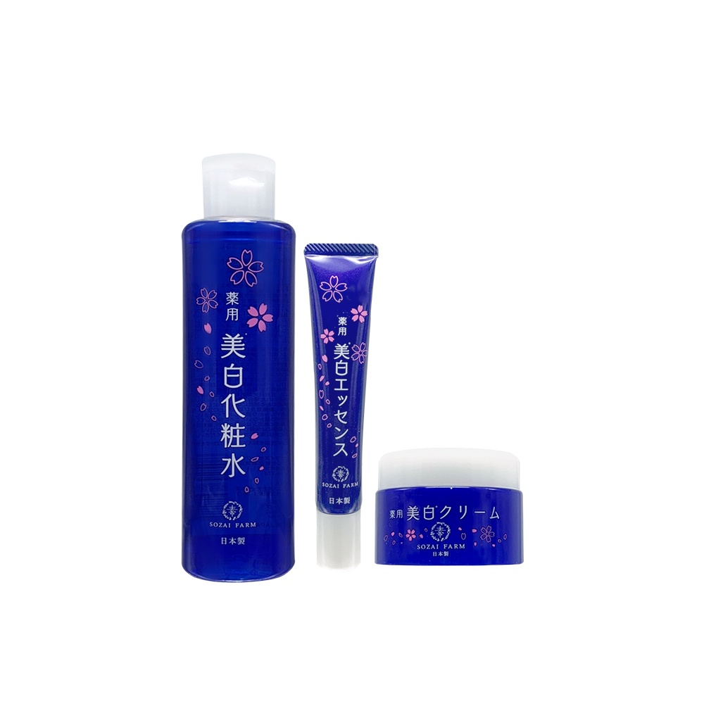 Combo 3 sản phẩm dưỡng trắng Sozai Farm whitening cream