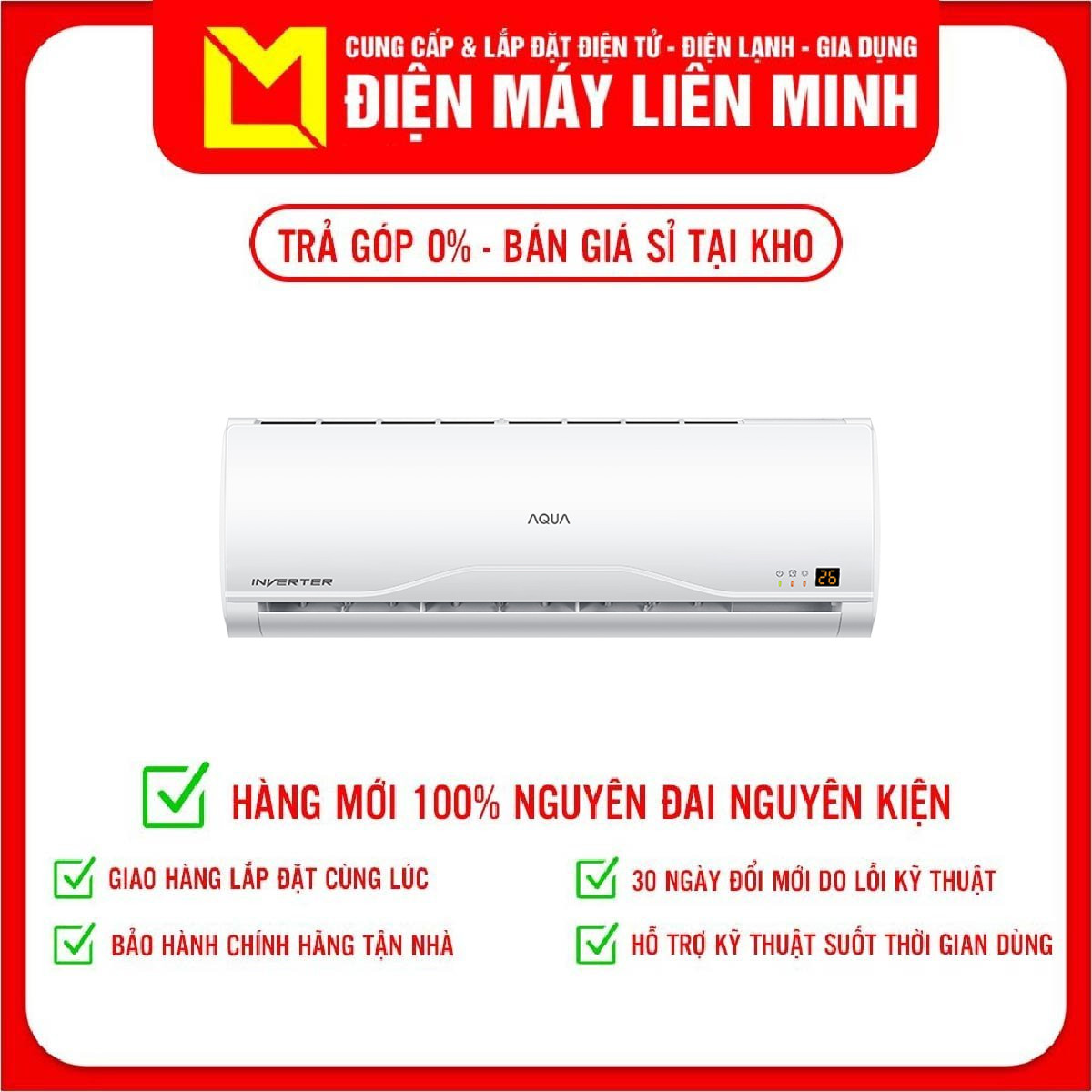 Máy lạnh Aqua Inverter 1 HP AQA-KCRV10TR - Hàng chính hãng - Giao HCM và 1 số tỉnh thành