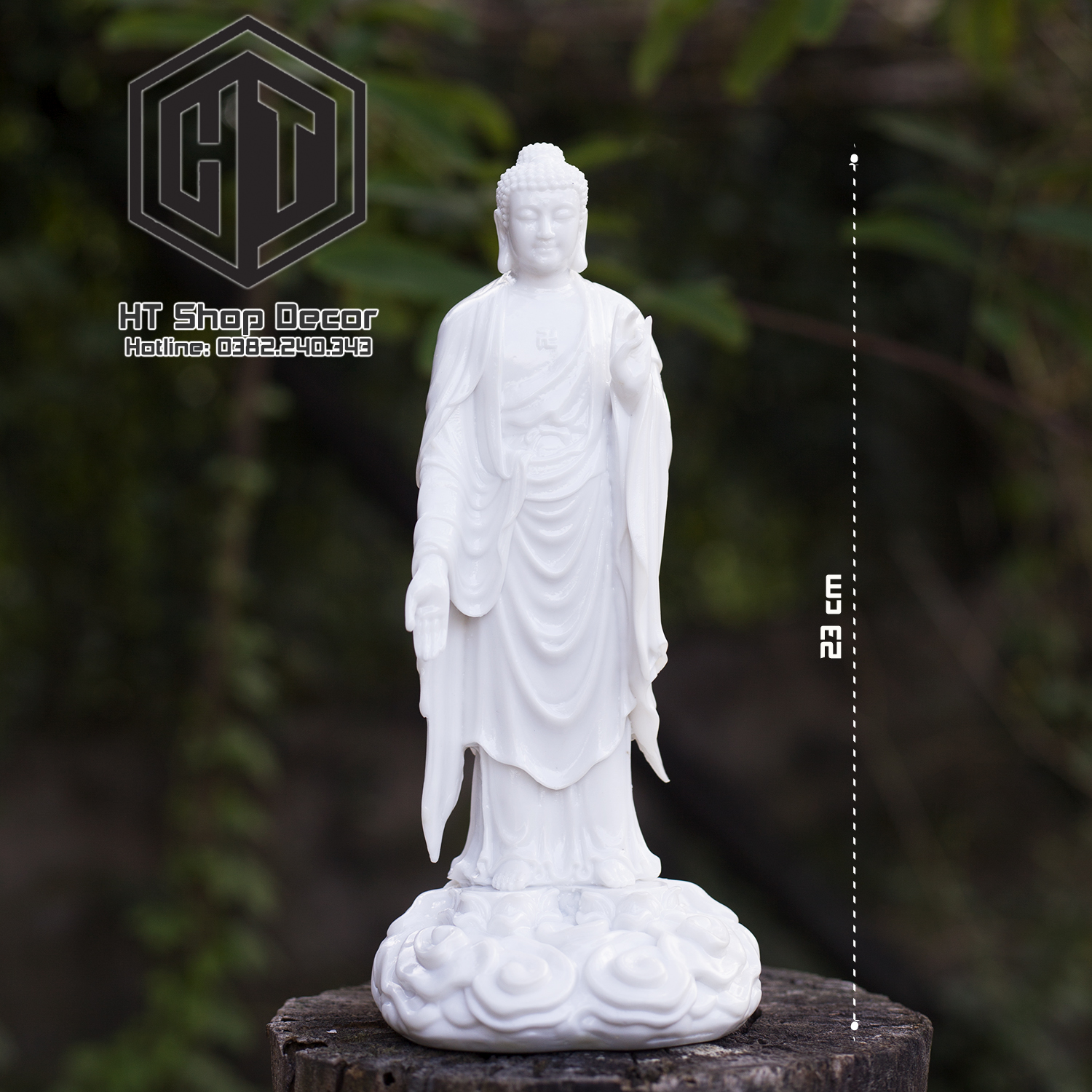 Tượng Phật A Di Đà cao 23cm trang trí hồ cá, thuỷ sinh, tiểu cảnh, bán cạn, terrarium