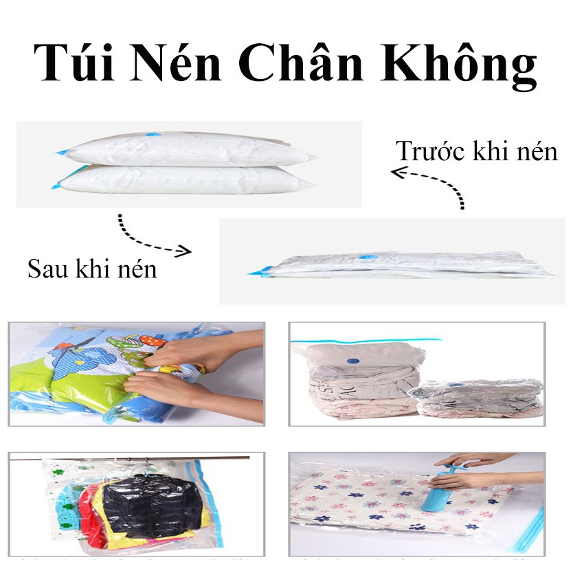 Túi Hút Chân Không Đựng Quần Áo, Chăn Ga Gối, Thú Bông - Loại Dày Cao Cấp, Nhiều Hoạ Tiết, Bảo Vệ Quần Áo, Chăn Ga Khỏi Ẩm, Nấm Mốc, Chống Nước Tuyệt Đối