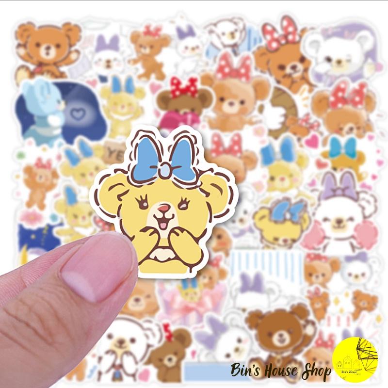Bộ Sticker - Miến Dán Siêu Kute - Miến Dán Họa Tiết Gấu Xinh Cute