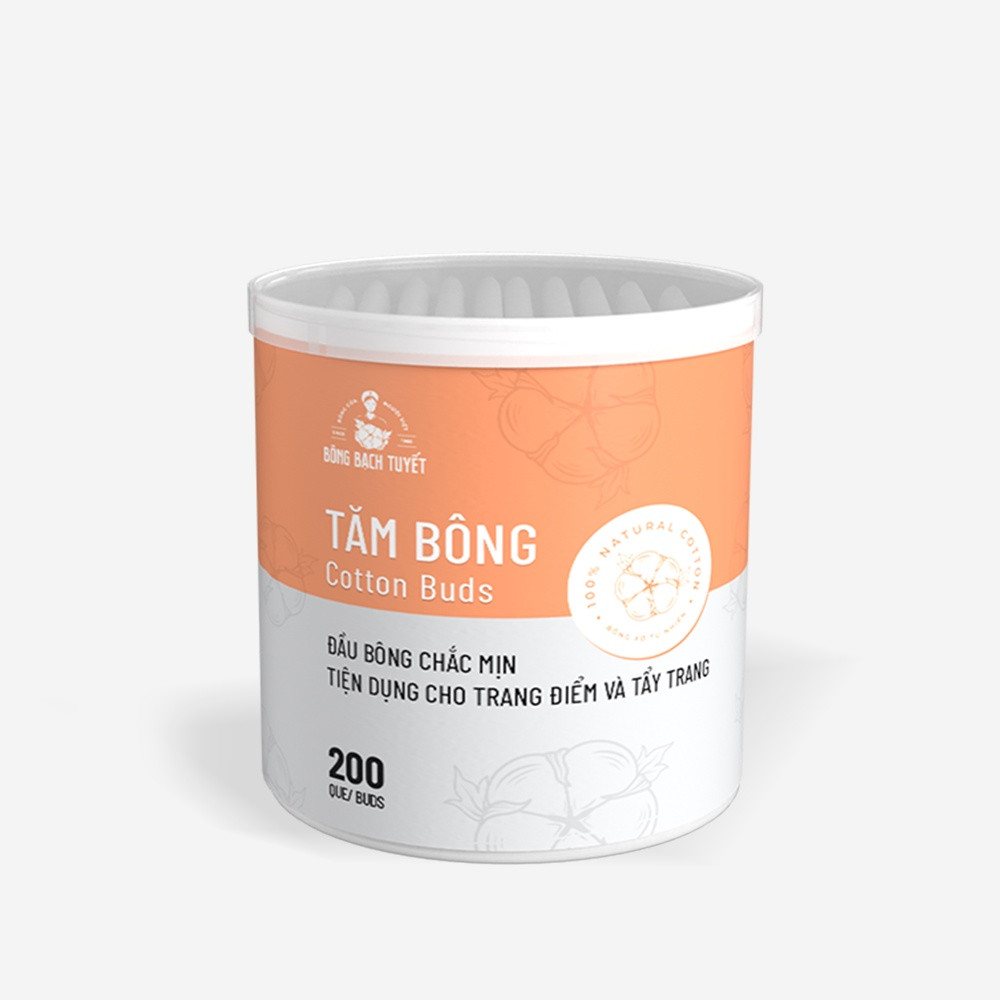 Tăm Bông Meriday Bông Bạch Tuyết TP149 (200 Que)