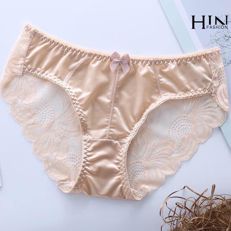 Bộ 5 chiếc quần lót nữ phi lụa phối ren - N14-5
