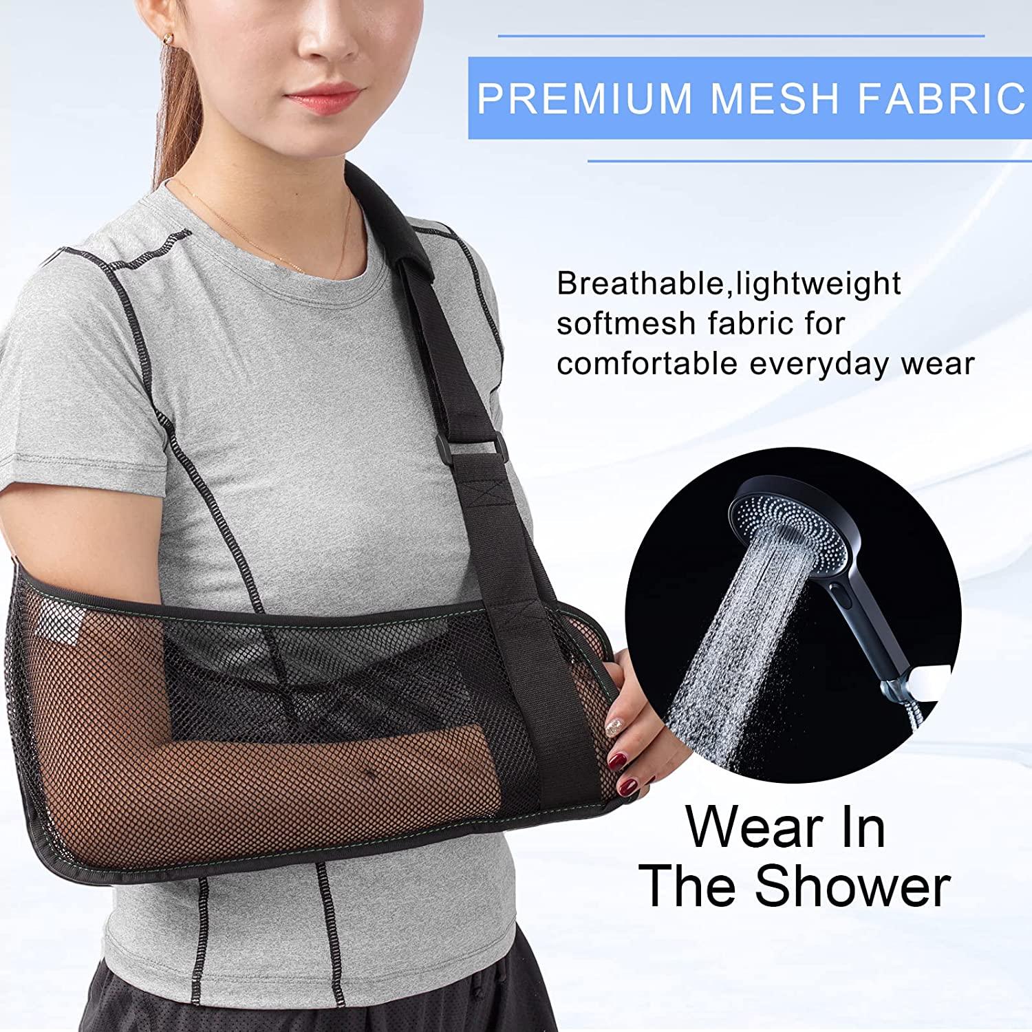 Đai y tế để cố định cánh tay, vai và vòng bít quay Có dây đeo hỗ trợ Vải nhẹ và thoáng khí Màu đen