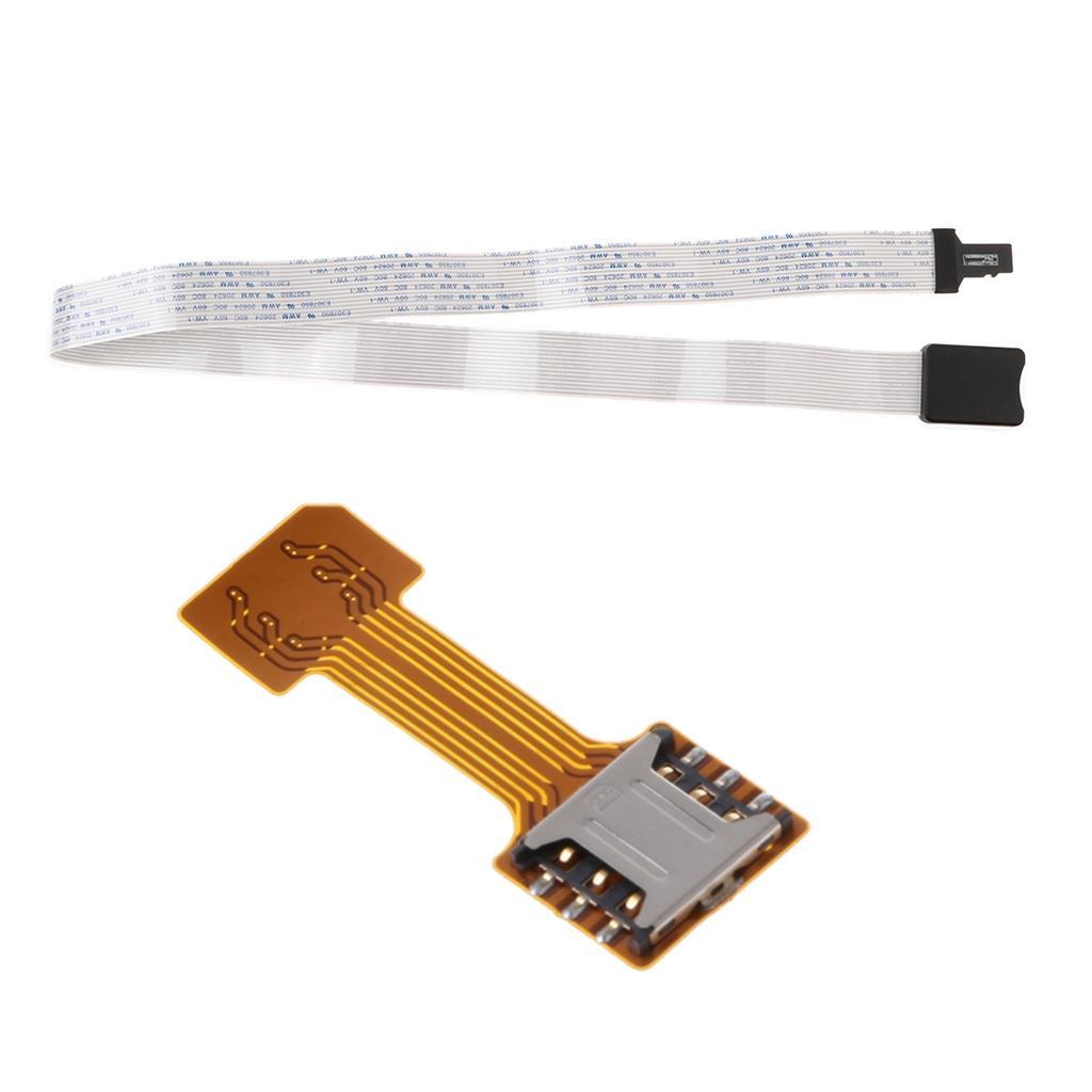 Nano SIM Card TF Card Adapter + 64cm TF Card TO SD Card Extension Cable Adapter Flexible Extender SDHC