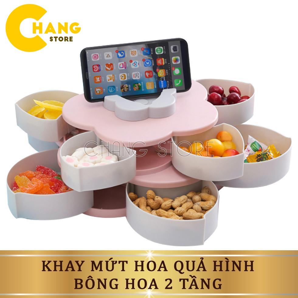 Khay Mứt Hình cánh Hoa Đẹp Mắt Sang Trọng, Khay Mứt 1 Tầng, 2 Tầng Xoay Cho Ngày Tết