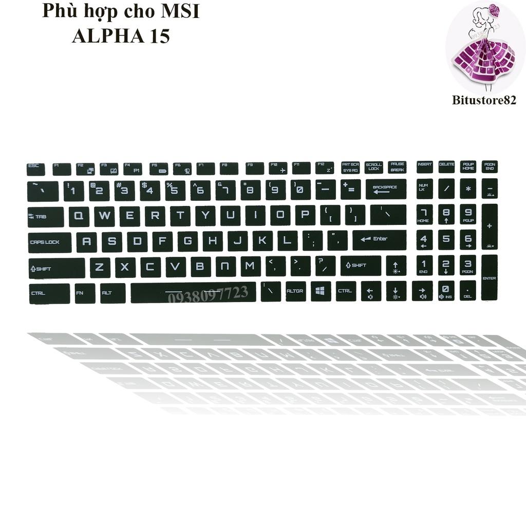 Ốp silicon bảo vệ bàn phím laptop MSI Alpha 15 khỏi bụi bẩn, nước