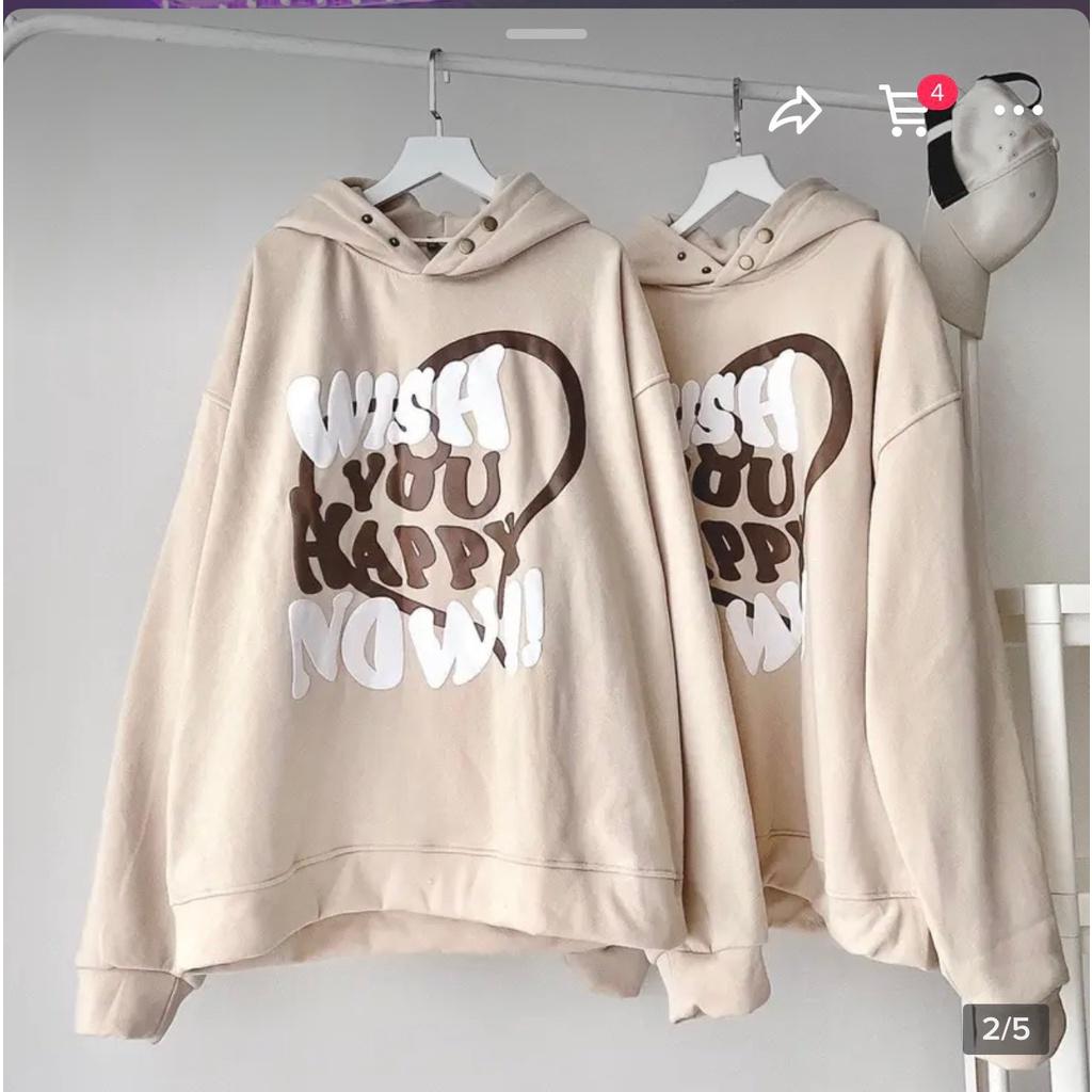 Áo hoodie nữ WISH YOU form thụng xinh xinh chất nỉ ngoại dày mịn thời trang gây bão thị trường việt tpp512 mới