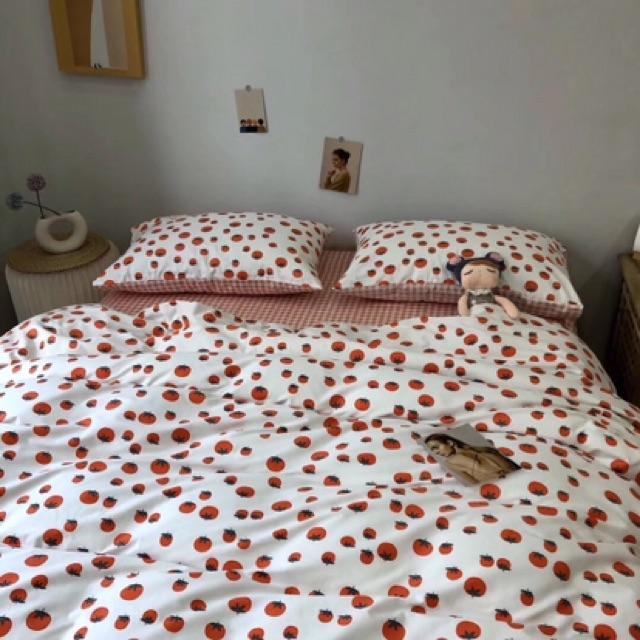 Set Cotton Living Hàng Nhập Khẩu Cao Cấp 4 Món Trái Cà Chua