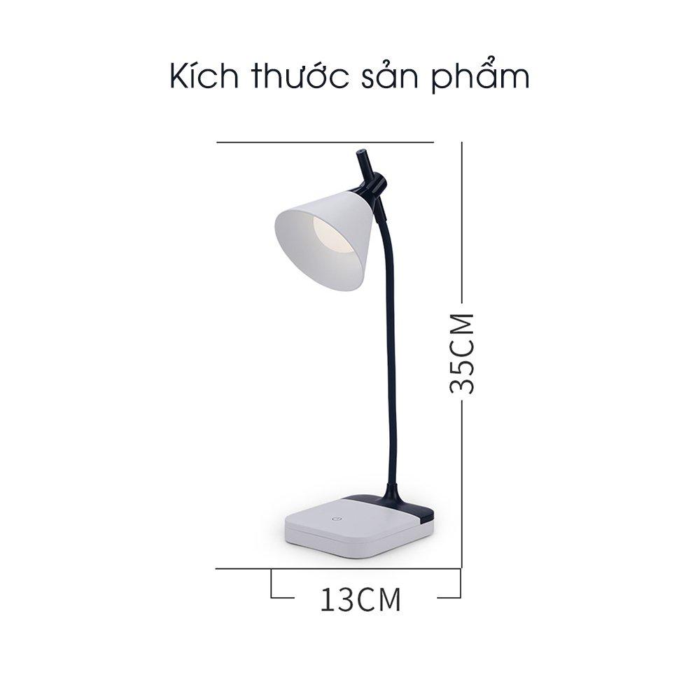 Đèn học để bàn đọc sách, làm việc trang trí decor phòng ngủ sạc pin usb tích điện chống cận 3 chế độ sáng