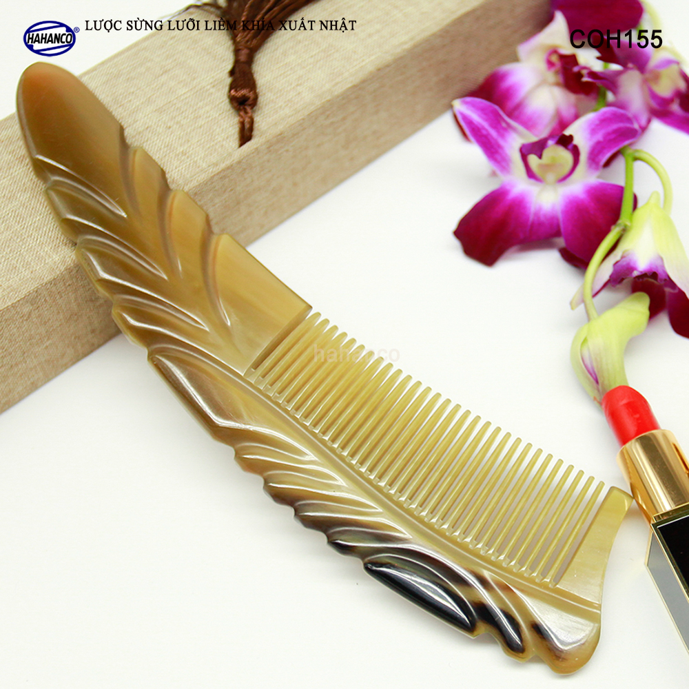 Lược sừng dáng trăng khuyết cao cấp COH155 - Lược sừng xuất Nhật - Chăm sóc tóc