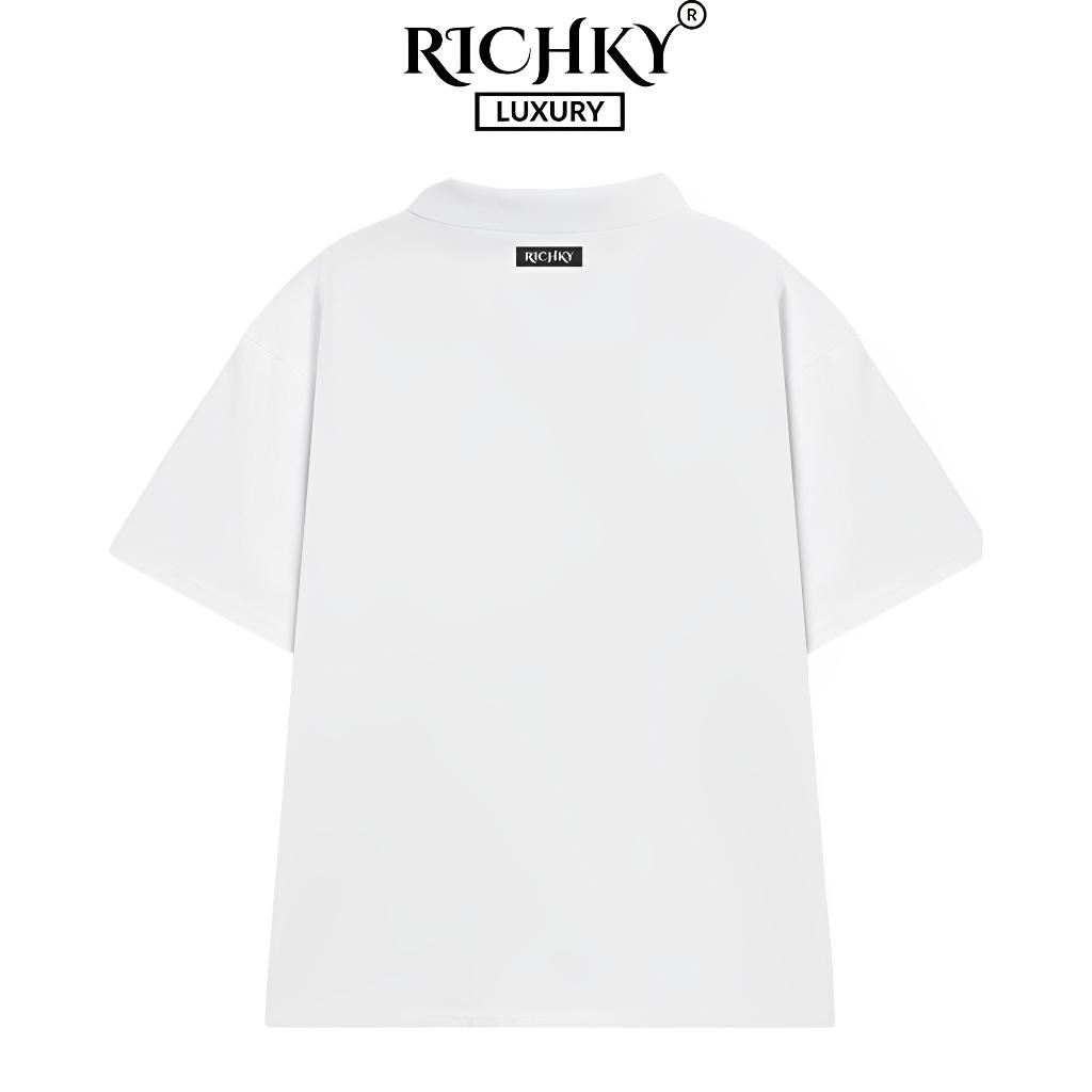 Áo Polo Unisex Richky Polo Shirt Premium Luxury Basic Trắng – RKO3