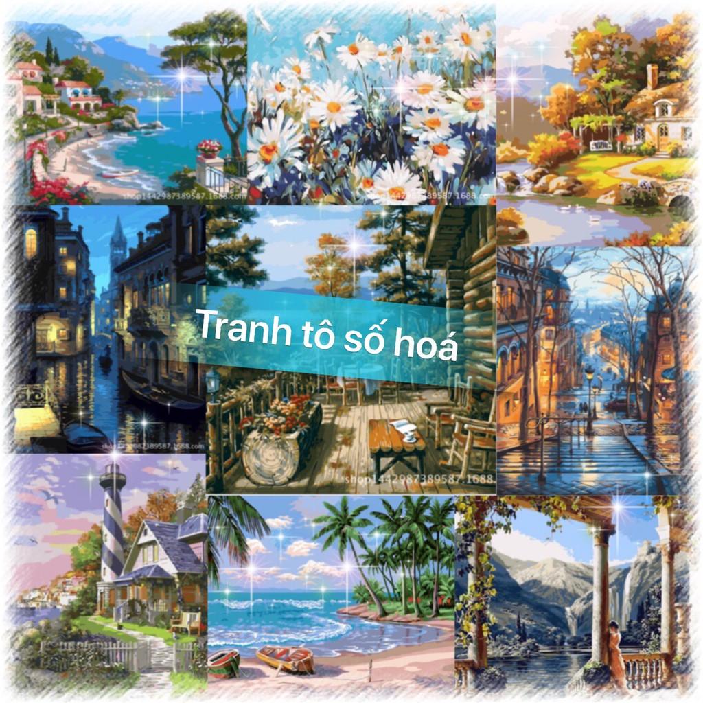 Bộ 3 tranh sơn dầu số hóa tự tô painting by number DIY 40x50x3(TRANH) sale hot